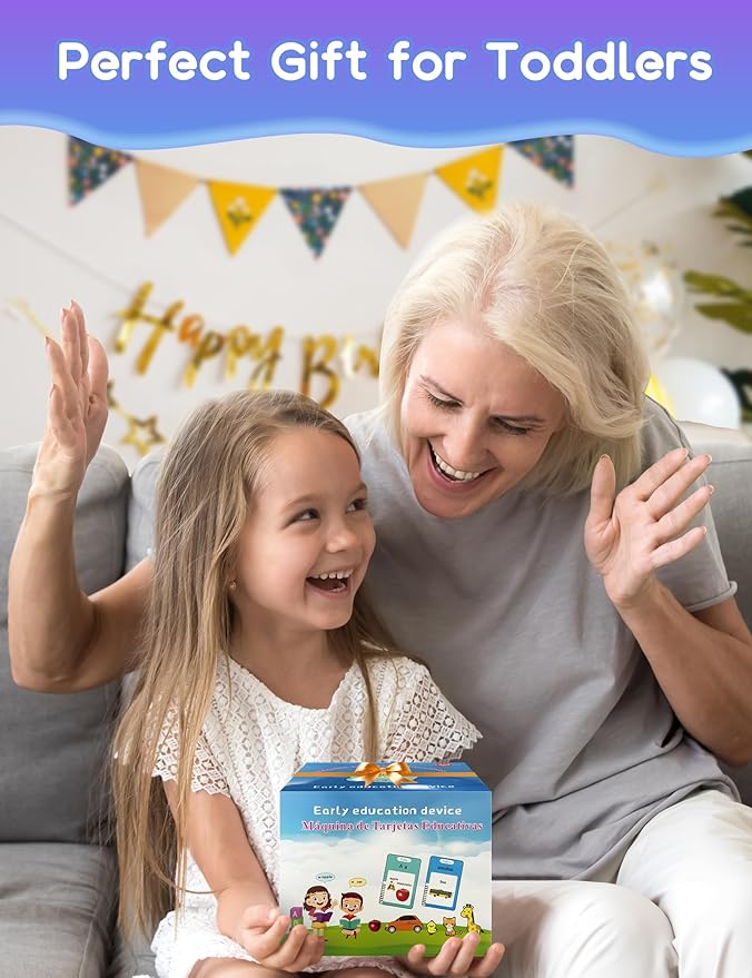 Italian and English Talking Flash Cards for Toddlers, 510 Sight Words Bilingual Learning Toys for Children, Autism Pocket Speech Therapy Toys, Italiano Vocabulary Educational Flashcards