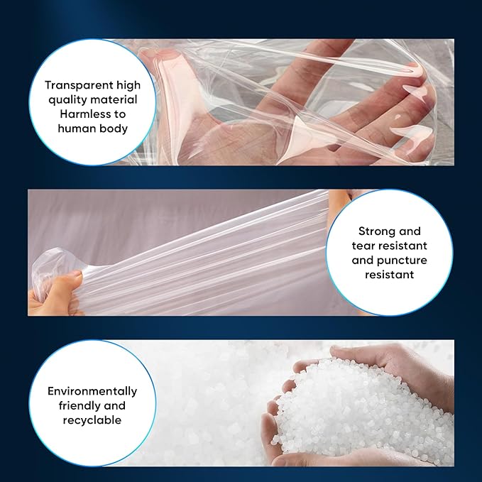 ZCHENBS® – Mattress Bags for Moving and Storage,Mattress Bag with Zippers,5 Mil Ultra-Thick Bed Bag,Waterproof,Anti-Tear,Heavy-Duty Mattress bag (Transaparent/Blue, Full/Full XL-(1 Pack))
