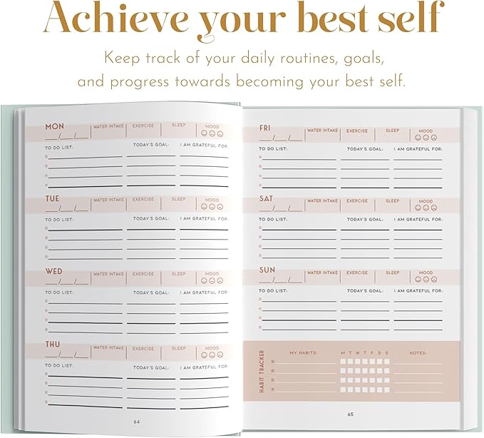 Self Care Planner by epic self - Undated Wellness Planner, 48 Weeks - Self-Love, and Habit Tracker for Women - Prioritize Your Well-being in 2024 - Daily & Weekly Reflection Pages