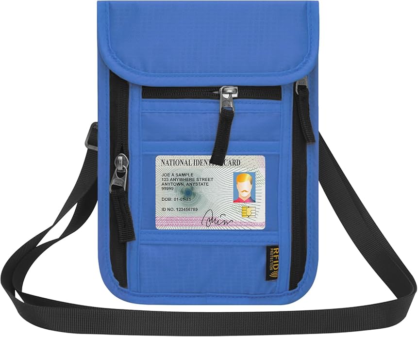 Neck Wallet for Travel,Passport Holder Neck Pouch for Men Women with Adjustable Neck Strap and RFID Blocking