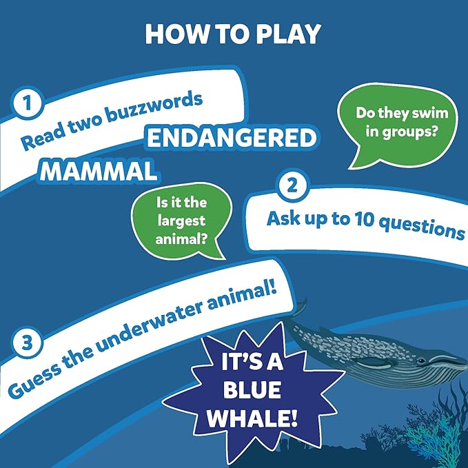 Skillmatics Guess in 10 Underwater Animals, Perfect for Boys, Girls, Kids, and Families Who Love Card Games, Toys, Board Games, Gifts for Ages 8, 9, 10 and Up
