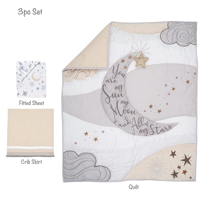 Lambs & Ivy Goodnight Moon 3-Piece Celestial Nursery Baby Crib Bedding Set