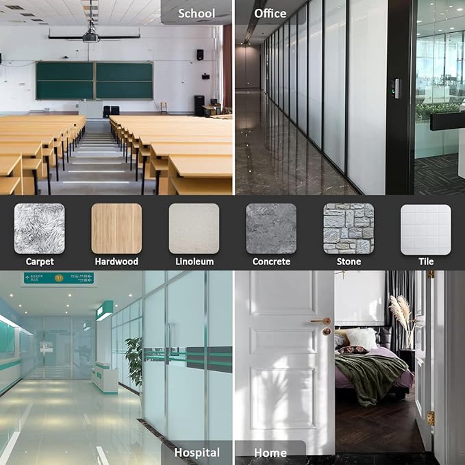 JQK Rubber Door Stopper Wedge, Grey 6 Pack Soft TPR Premium Door Stops for Bottom of Heavy Duty Door on Tile, Concrete, Carpet, Wooden Floor, DSB61-GY-P6