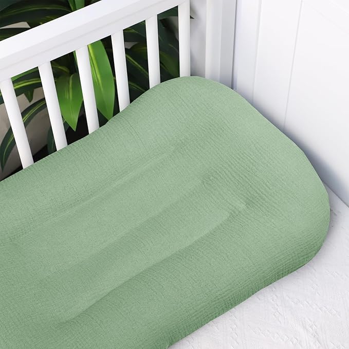 Hooyax Muslin Baby Lounger Cover, 100% Cotton Durable Newborn Lounger Cover, Soft and Breathable Infant Lounger Cover for Boys Girls, Covers Only (Green)