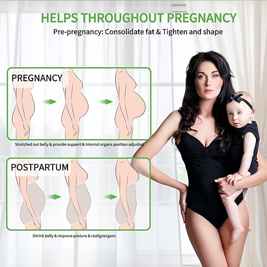 2 in 1 Postpartum Belly Band Wrap Beige, C-Section Support Belt Medium, Post Partum Support Recovery Waist/Pelvis Belt, Hysterectomy Belly Band Binder Girdle Stomach
