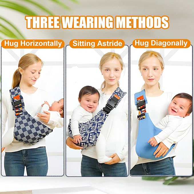 Baby Sling Carrier Newborn to Toddler Adjustable One-Shoulder Design with Safety Buckle, Soft & Lightweight Sling Baby Carrier 10-30 lbs(Mesh,Brown Leopard)