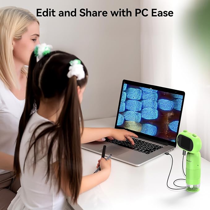 TOMLOV P30 Microscope for Kids, Portable 1000X Slides Digital Microscope with 2" Screen, HD 16MP Camera & 1080P Video, Pocket Coin Magnifying Glass with Light, Mini Handheld Magnifier for Trichome