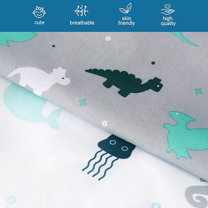 Changing Pad Cover for Boys Girls 4 Pack, Comfy & Breathable Changing Table Cover for 32''x16" Changing Table Pads, Diaper Changing Pad Cover, Dinosaurs & Ocean