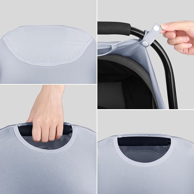 Metplus 2-in-1 Baby Car Seat Canopy, Multi Use Privacy Sun Shade, Protect Baby's Safety with Style, Infant Carrier Covers for Boys & Girls