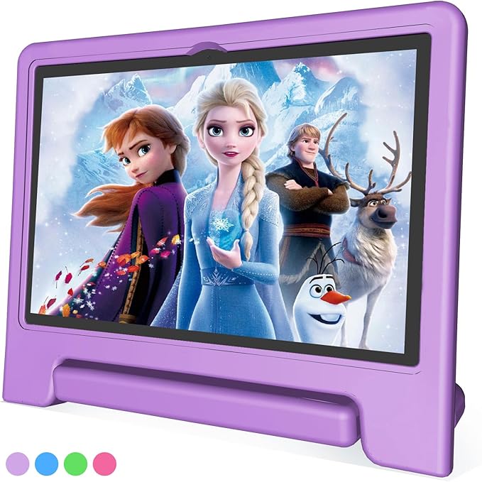 JREN Tablet for Kids｜10 Inch Kids Tablet Android 14｜Octa-core｜64GB｜WiFi ｜Bluetooth｜Parental Control｜Children Content｜Children Toddler Purple