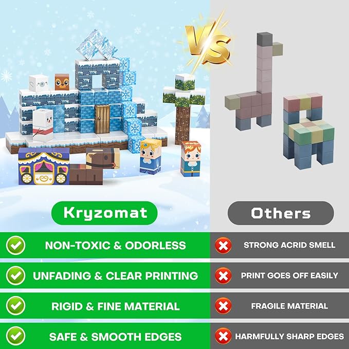 100PCS Magnetic Blocks, Magnet Building Blocks for Kids Age 4-8, Magnetic Cubes Sets for Frozen Princess Castle Build, Magnet Cubes Tiles Toys for Girls Age 3+ Years Old Birthday Gift