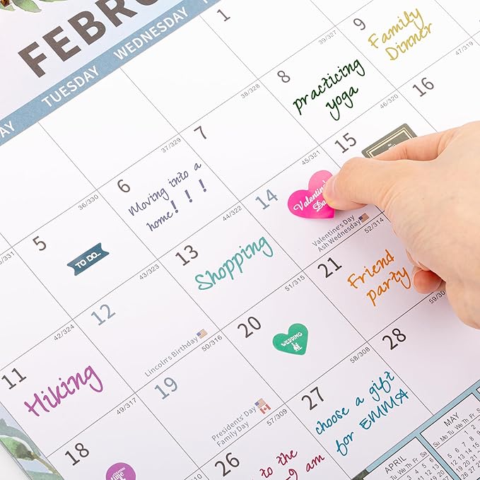 Calendar 2024-2025 Planner Wall Hanging Spiral Bound Magnetic Fridge Calendars 15" x 12", Use Jan 2024 - Jun 2025