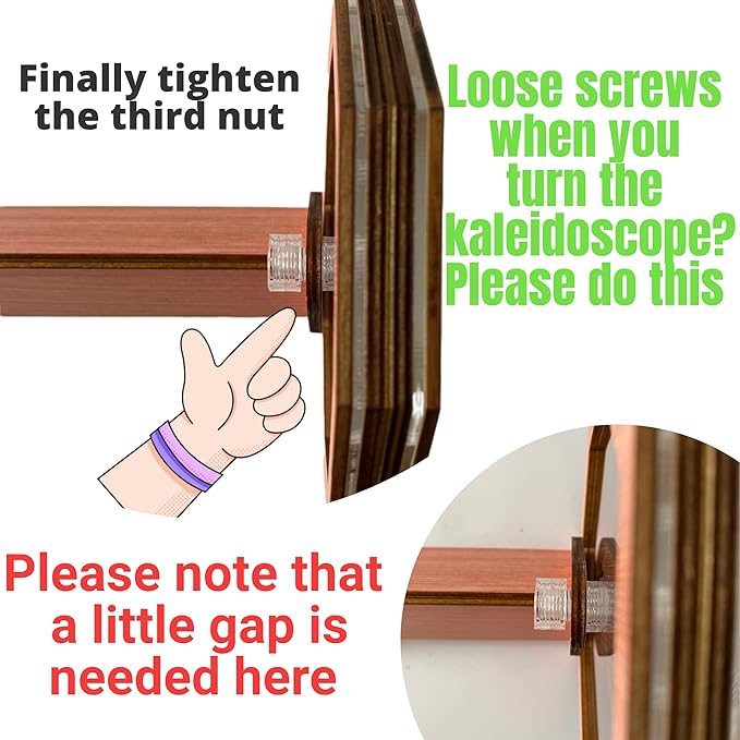 Natural DIY Kaleidoscope Kit, New Wooden Magic Rotating Kaleidoscope Making Set for Nature Lovers, Best Gift, Outdoor Classic Handmade Education Toys(1 Pc)