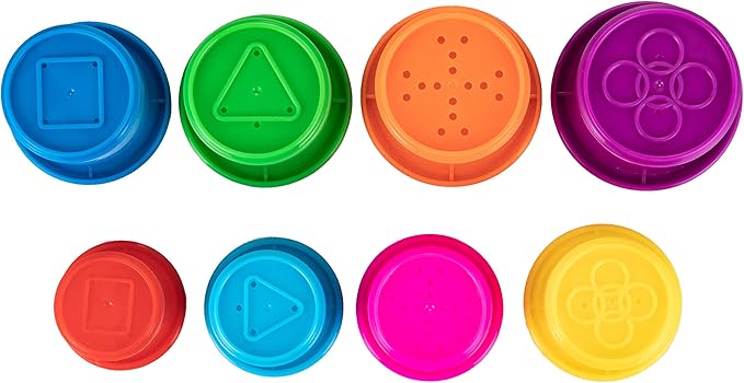 Colorful Stacking & Nesting Cups - 8 Cups Fun Color Learning Toy - Great Bath & Beach Toy for Baby Toddler & Kids - Preschool Game