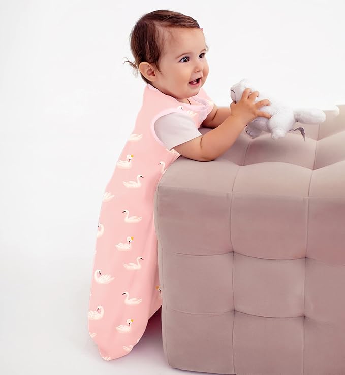 Mama Cheetah Baby Sleep Sack 0.5 TOG, Organic Cotton Baby Wearable Blanket with Two-Way Zipper, Swaddle Transition Baby Sleeping Bag for Newborn Infant Toddler Boy Girl, 6-12 Months
