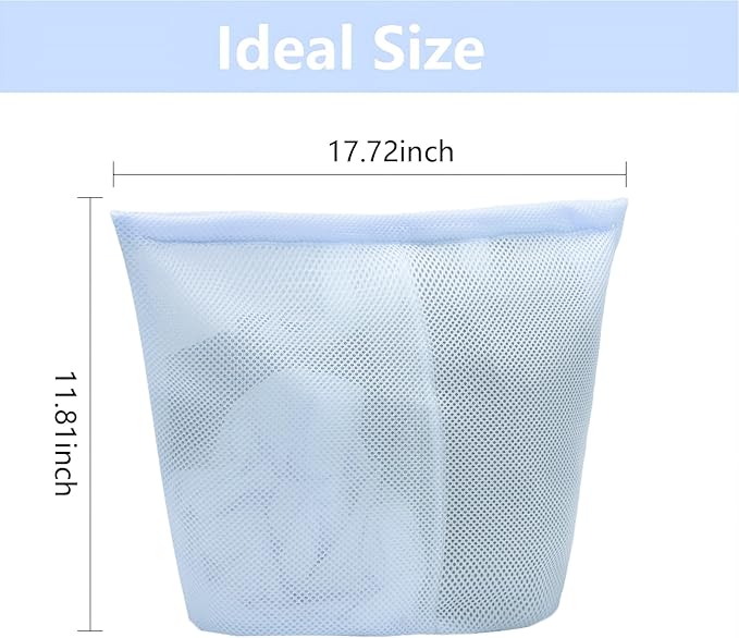 2 Pcs Special Zoning laundry bag for delicates with handles mesh laundry bags washing machine laundry totes travel storage and sorting bag(Blue2)