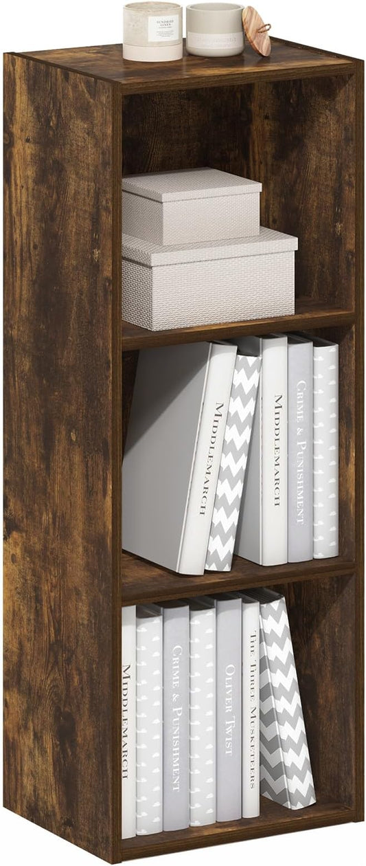 Furinno Luder 3-Tier Open Shelf Bookcase, Bookshelf, Amber Pine