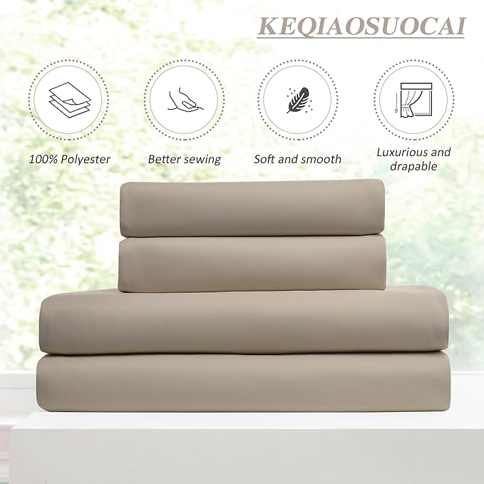 KEQIAOSUOCAI Pinch Pleated Window Curtain Panels 94 Inches Long Light Blocking Solid Custom Made Pleated Curtains Hooks Track Privacy Memory Shape Drape for Living Room,Khaki,40x94, Set of 2