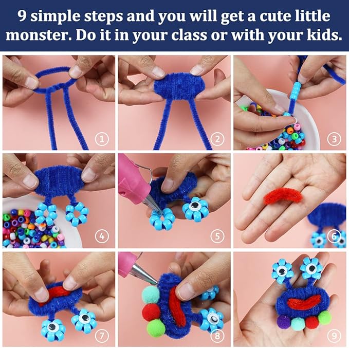 1000 Value Pack Craft Pipe Cleaners 20 Colors (Multi-Colored Chenille)…