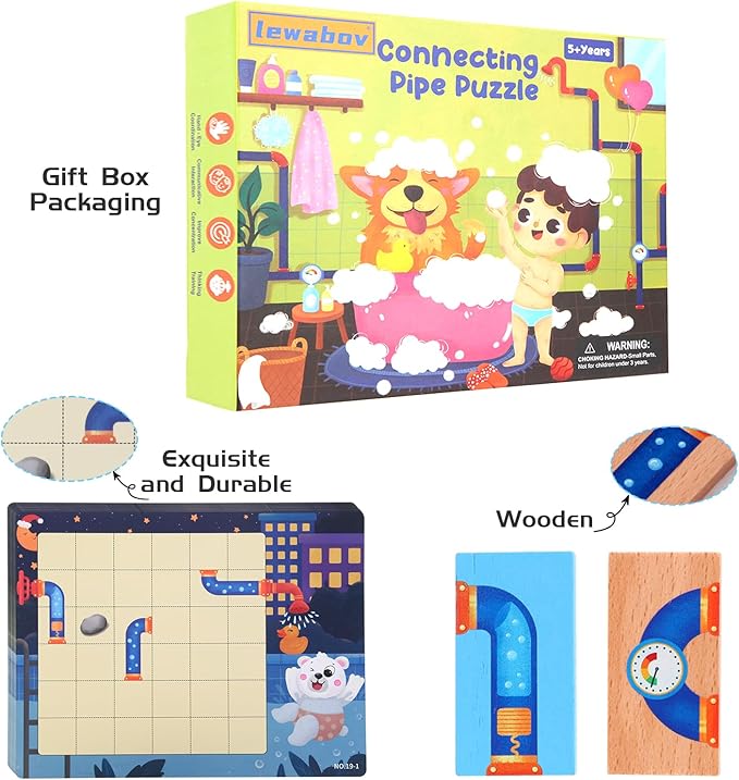 Logical Puzzle,Sequence Matching Game,with Game Cards（30 Scenes）,Classic Path Planning Game,STEM Educational Toys,Family Game,Logic Labyrinth Games for Adults and Kids(2 Puzzles).