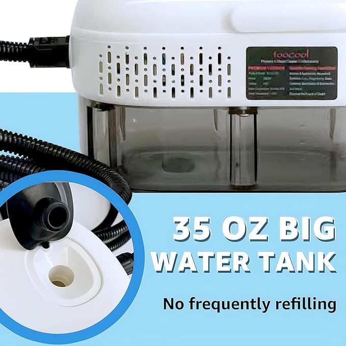 Handheld Steam Cleaner 2500W, 15s Fast Heat-Up pressurized steam cleaner with 1.1L Tank, 6-Level Adjustable Steam Cleaner for Home, Car Detailing, Grout Tile, Couch, Floor Cleaning(White 2)