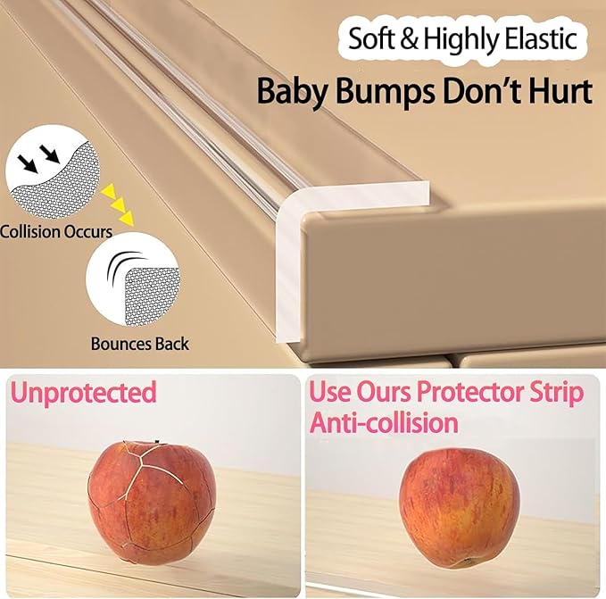Clear Soft Corner Protectors for Furniture Strip 0.8in x3.28FT,2 Roll Sharp Edge & Table Bumper,Window Edge,Wall Protector,Soft Corner Guards Safe for Proof,Table Corner Protectors in Family
