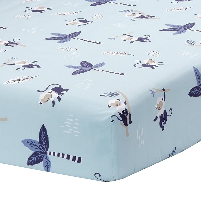 Lambs & Ivy Jungle Party 3-Piece Elephant/Monkey Baby Crib Bedding Set