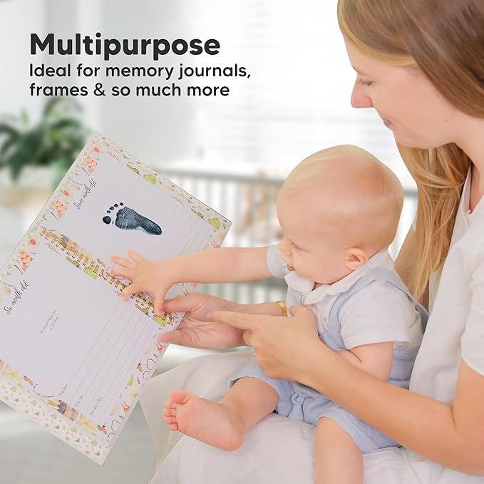 4-Pack Inkless Baby Hand and Footprint Kit - Mess Free Ink Pad for Newborn Keepsake, Dog Nose & Paw Print Kit, Clean Touch Ink Pad for Baby Hand & Footprints, Ideal New Mom Gifts (Midnights,L)