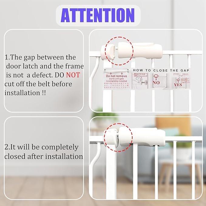 Extra Wide 76.4-81 Inch Large Baby Gates for Stairs, Doorways - No Drilling, Pressure Mounted Pet Gates for Kids & Dogs