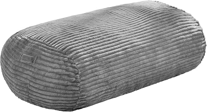 Hobestluk 3FT Bean Bag Chairs Adult Bean Bag with Portable Handle Comfy Large Bean Bag Chair with Removable Cover for Living Room Bedroom or Reading Nook (Stripe Grey, 3FT)