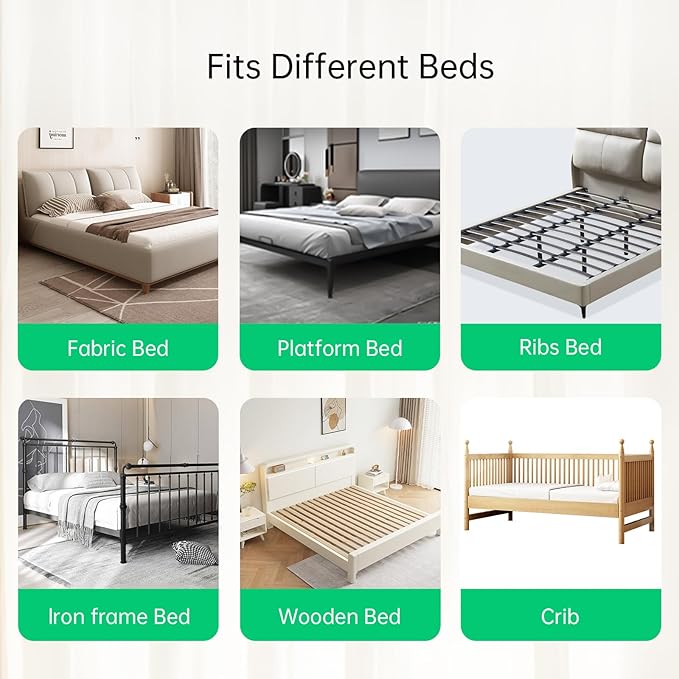 Folding Bed Rail for Toddlers,Baby Bed Rail Guard with Reinforced Anchor Safety System,Fit Bunk,Full Size,Queen,King,Twin(White,43"x23.6")