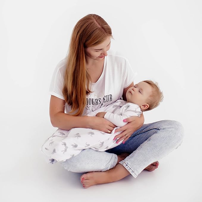 Baby Sleep Sack 1.0 TOG, Organic Cotton Baby Wearable Blanket with Two-Way Zipper, Swaddle Transition Baby Sleeping Bag, All-Season Sleep Sack for Newborn Infant Toddler Boy Girl, 2-Pack, 6-12 Month