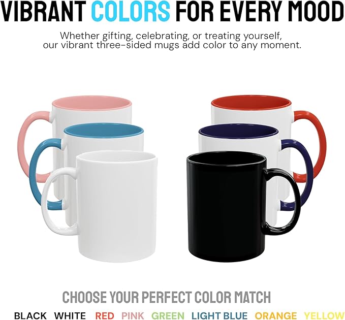 Personalized Coffee Mug – Custom Photo, Text, or Logo Ceramic Mug Tea Cup | Taza Personalizada with Picture or Message | Customized Gift Idea for Men & Women, Mom, Dad, Friends - White/Blue | 15oz