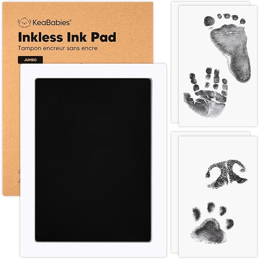 1-Pack Inkless Baby Hand and Footprint Kit - Mess Free Ink Pad for Newborn Keepsake, Dog Nose & Paw Print Kit, Clean Touch Ink Pad for Baby Hand & Footprints, Ideal New Mom Gifts (Jumbo)