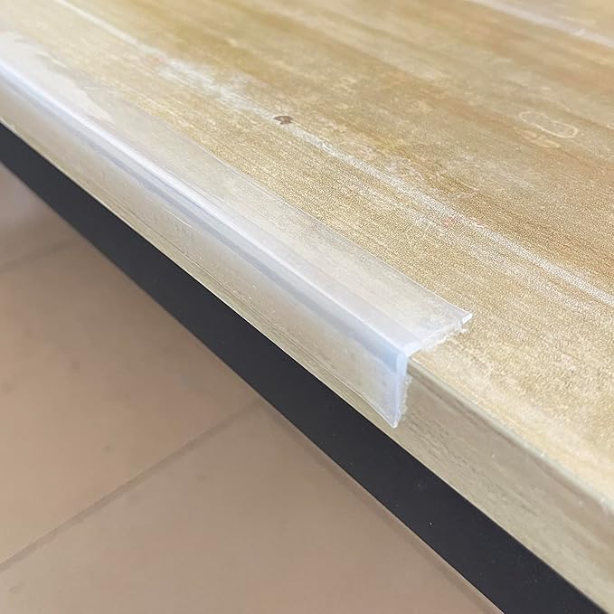 Edge Protector 100% Silicone, Baby Proofing Corners Clear Guards, Pre-Tape Adhesive Soft for Kids Safety, Child Table Cabinets Furniture Bumper (0.8x0.8in(Width), 12 Foot (Pack of 1))