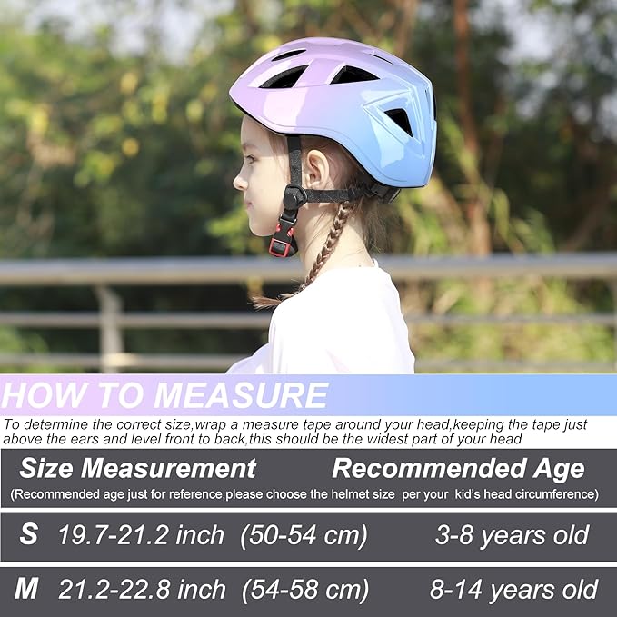 Kids Bike Helmet,2 Sizes Adjustable for Youth Child Boys & Girls Ages 3-5-8-14,Ventilation and Multi-Sport for Bicycle Scooter Skate