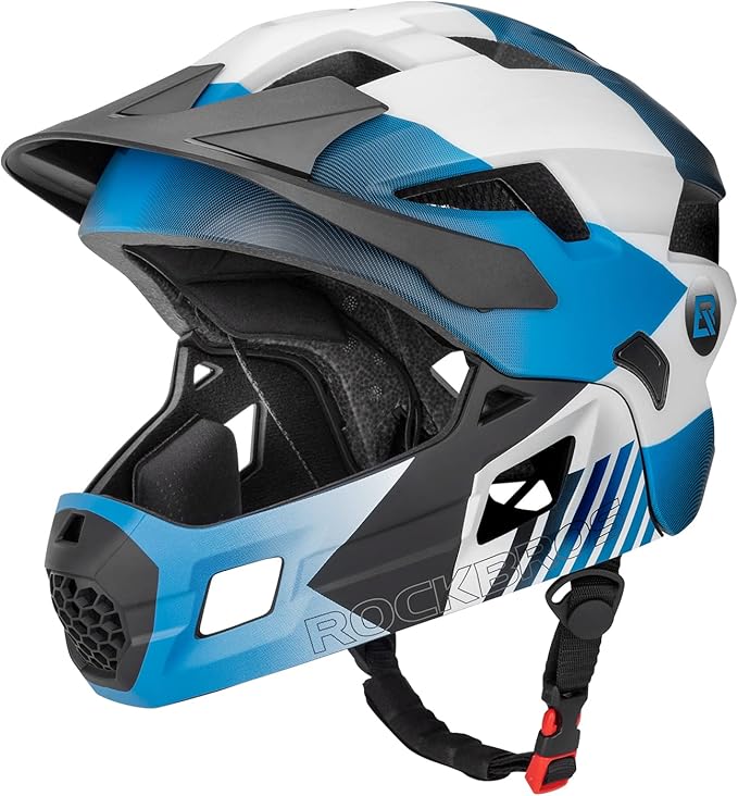 ROCKBROS Kids Bike Helmet Adjustable Detachable Full Face Bike Helmet for Children Bicycle, Skateboard, Scooter, Protective Gear