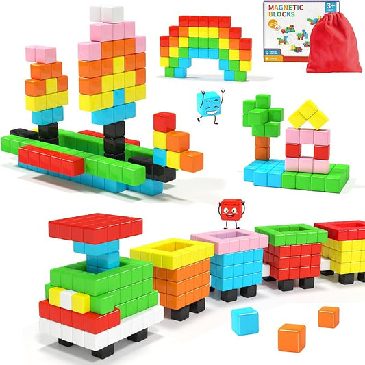 Magnetic Blocks for Toddlers -Classroom Must Haves STEM Learning Toys for 3-5 Year Old Boys & Girls, Safe & Strong Building Blocks with ASMR Sounds,Ideal Gifts for Kids 3+