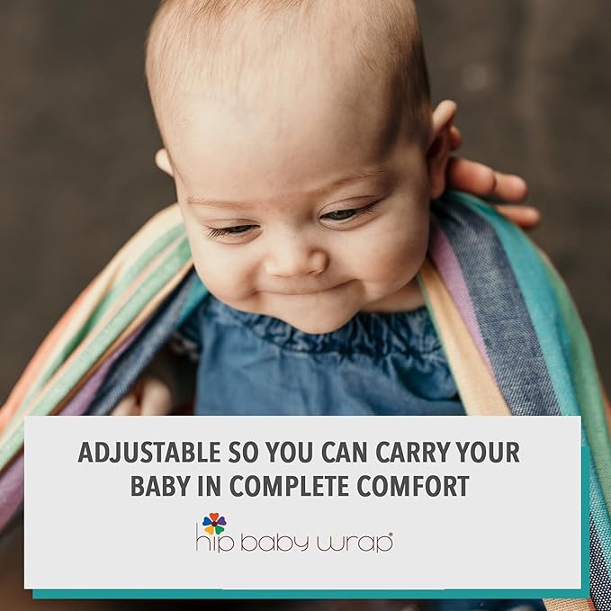 Hip Baby Wrap - 100% Soft Cotton Baby Sling Wrap - Baby Hip Carrier - Nursing Wraps for Breastfeeding, Baby Carrier Sling - Newborn to Toddler Baby Carrying Wrap, Supports 8-35 lbs - Summer Rainbow