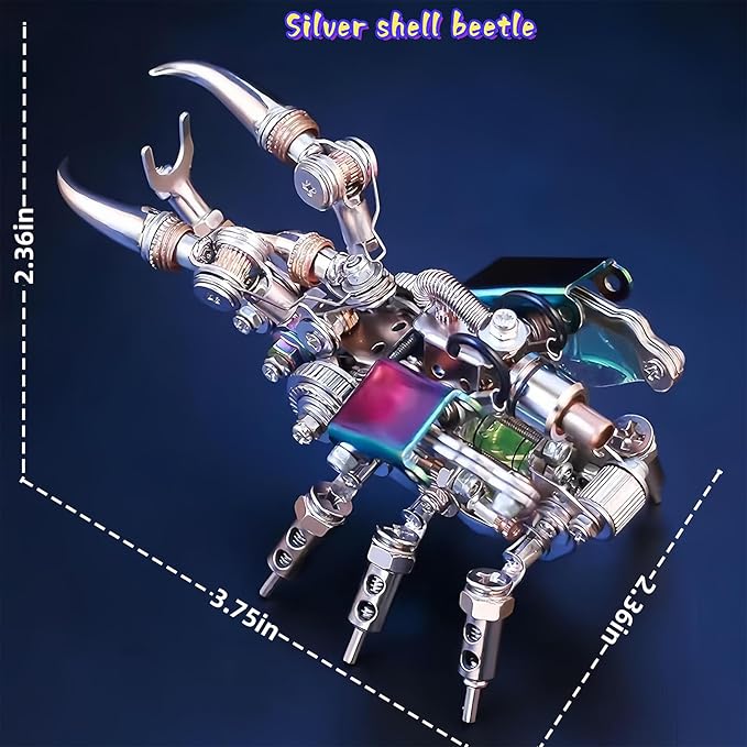 Adult 3D Metal Puzzle, Punk Beetle Metal Model Set, 3D Puzzle Mechanical Insect Building Blocks, Fun DIY Assembly, high-end Men's Gifts.