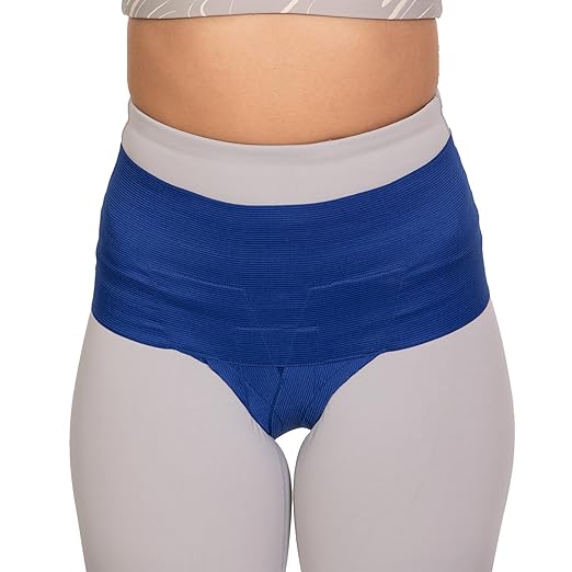 Patented Women’s Pelvic Floor Orthotic Support Belt ― Uterus Pain Relief Girdle for Dropped Bladder, Vulvar Varicosities, Postpartum Recovery, SPD | High Waist - Sapphire Blue (M)