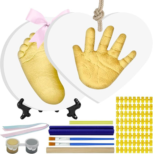 Baby Hand & Footprint Keepsake Kit - Personalized Handprint Footprint Ornament for Newborn Babies, New Mom Gifts, Baby Shower & Registry, Nursery Picture Frame, Pet Paw Print Ornament