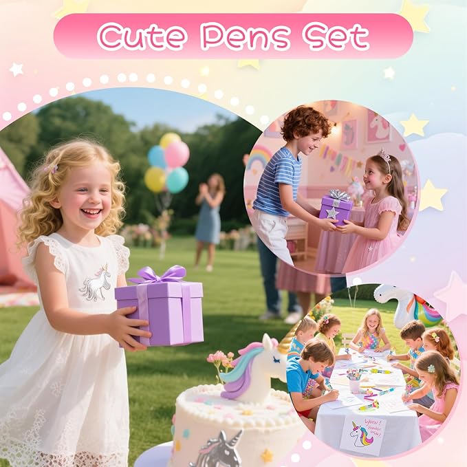 30Pcs Mini Multicolor Pens in One 4-in-1 Cute Pens Bulk for Kids, Ballpoint Pen for Birthdays and Children's Parties, Fun Gifts Assorted Ink Kawaii Pen(unicorn)