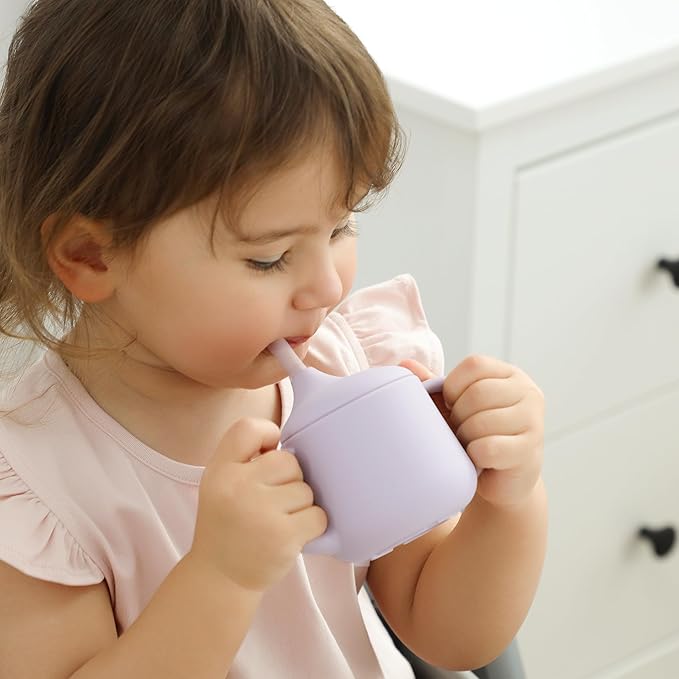 Moonkie Baby Training & Sippy Cup Set | 4 Months+ | Baby-Led Weaning Essential | Gift (Mint Cup Set, 2 Pack)