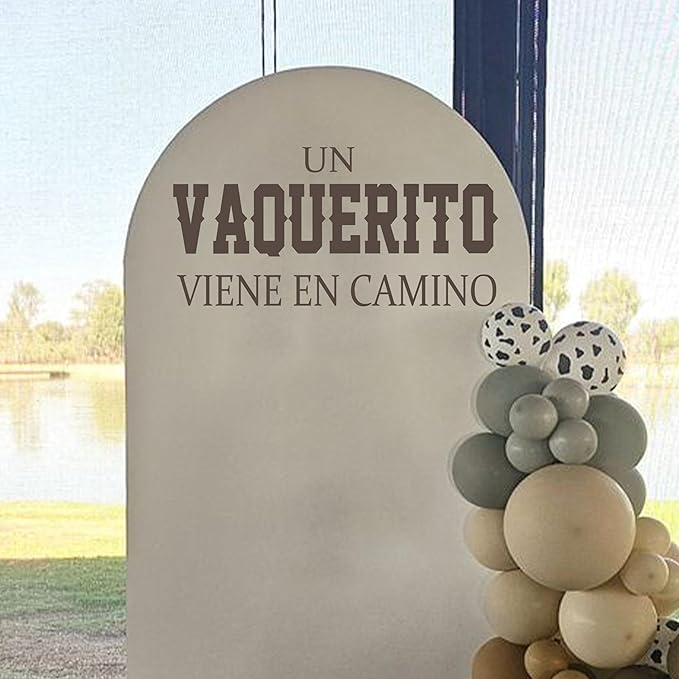 Un Vaquerito Viene En Camino Decal - Cowboy Party Decoration Decal, Baby Shower/Gender Reveal Party Decoration Supplies Wall Stickers, Cowboy Sign Balloon Arch and Party Backdrop Decor Stickers