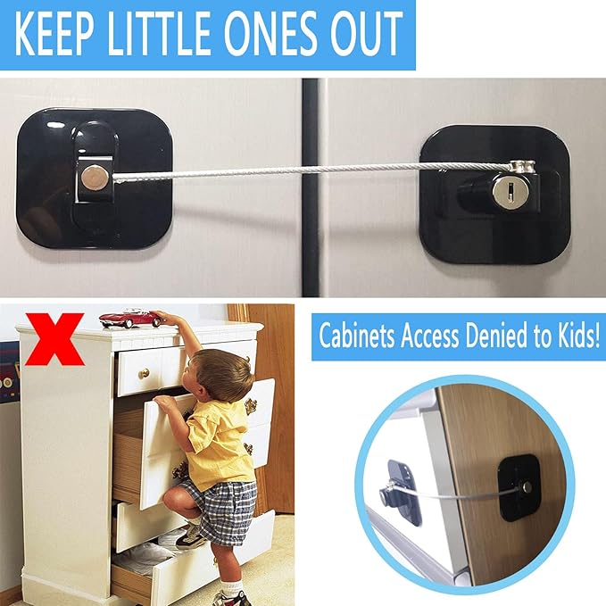 YEYA Upgraded Refrigerator Lock for Adults, Fridge Locks for Kids with Key