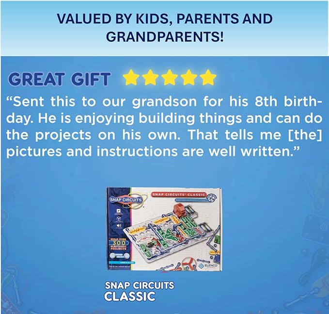 Snap Circuits Classic SC-300 Electronics Exploration Kit | Over 300 Projects | Full Color Manual Parts | STEM Educational Toy for Kids 8+ 2.3 x 13.6 x 19.3 inches (Pack of 6)