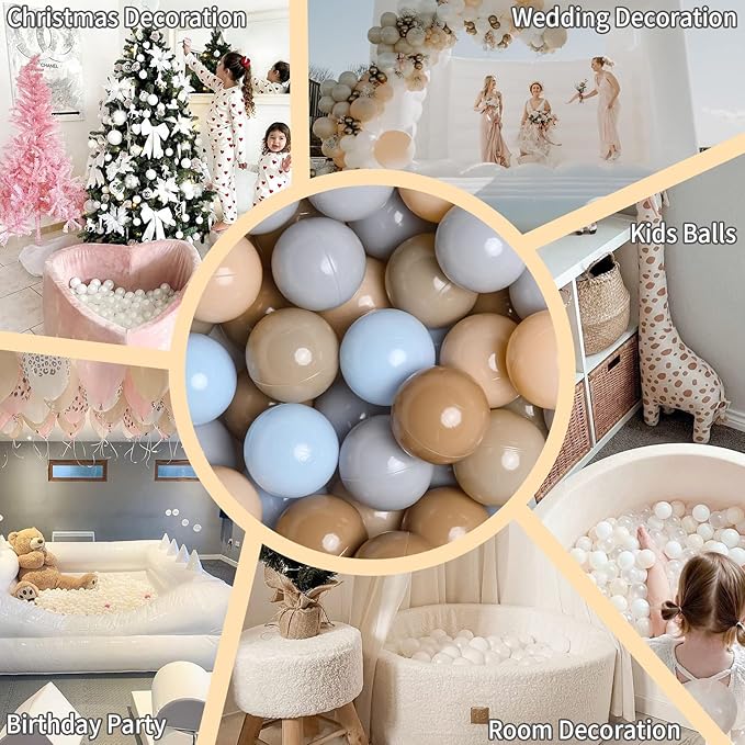 GOGOSO Ball Pits Balls for Toddlers Pack of 50 100 200 Plastics Shape Ball Non-Phthalate Non-BPA Non-Toxic 2.2-Inch Crush Proof Play Balls