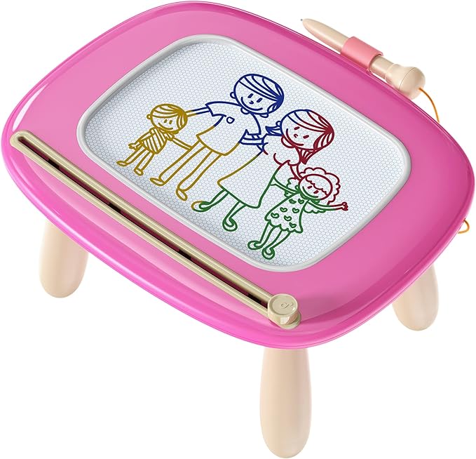 Magnetic Drawing Board, Doodle Board for Toddlers Toys Age 1-2, Magnetic Writing Board, Preschool Learning and Educational Toys for 1 2 3 Years Old Girl Boy Gift for Birthday, Christmas(Rose Red)