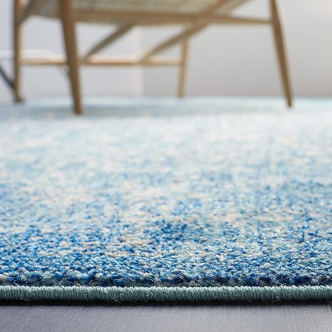 SAFAVIEH Evoke Collection 2'2" x 7' Blue/Ivory EVK256C Oriental Distressed Non-Shedding Living Room Entryway Foyer Hallway Bedroom Runner Rug